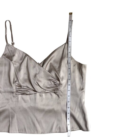 St. John Evening Silk Blend Grey / Silver Camisole Tank Top - Size 14 - Picture 7 of 9